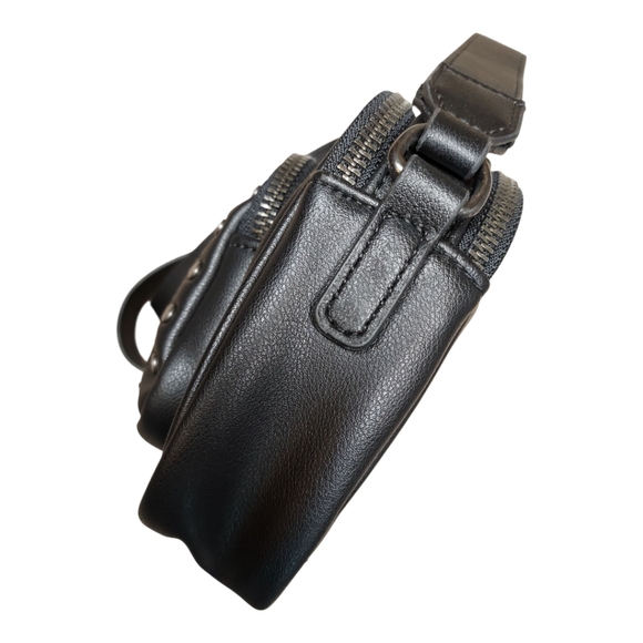 Ed Hardy NWOT Black Silver Stud Embellished Camera Crossbody Bag OS - Picture 6 of 13